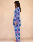 PURPLE POLKA DOT SILK SET