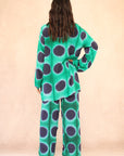 GREEN POLKA DOT SILK SET