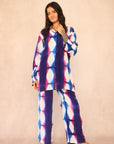 Blue Graphic Silk Set