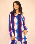 Blue Graphic Silk Set