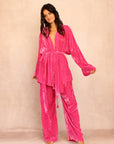 OLIVIA STEELE PINK VELVET SET
