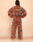 OLIVIA STEELE SHIBORI SILK JUMPSUIT