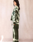 CASHMERE TIE DYE SET FOREST GREEN