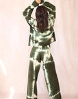 CASHMERE TIE DYE SET FOREST GREEN