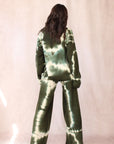 CASHMERE TIE DYE SET FOREST GREEN