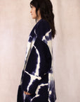CASHMERE TIE DYE CARDIGAN NAVY