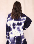 CASHMERE TIE DYE CARDIGAN NAVY