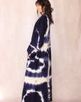CASHMERE TIE DYE LONG CARDIGAN NAVY NIGHT