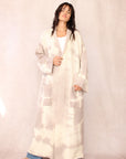 CASHMERE TIE DYE LONG CARDIGAN BEIGE SAND