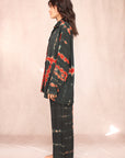 SHIBORI SILK SET BLACK QUEEN OF NIGHT