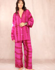 SHIBORI SILK SET PINK ORCHID
