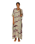 SHIBORI SILK KAFTAN DRESS