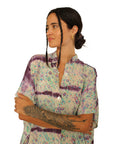 SHIBORI SILK KAFTAN DRESS