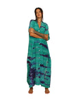 SHIBORI SILK KAFTAN DRESS