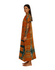 SHIBORI SILK KAFTAN DRESS