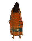 SHIBORI SILK KAFTAN DRESS