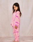 KIDS SHIBORI SILK SET PINK