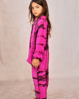 KIDS SHIBORI SILK SET FUCSIA
