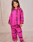 KIDS SHIBORI SILK SET FUCSIA