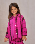 KIDS SHIBORI SILK SET FUCSIA
