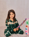 KIDS SHIBORI SILK SET GREEN