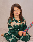 KIDS SHIBORI SILK SET GREEN