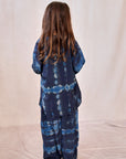 KIDS SHIBORI SILK SET NAVY