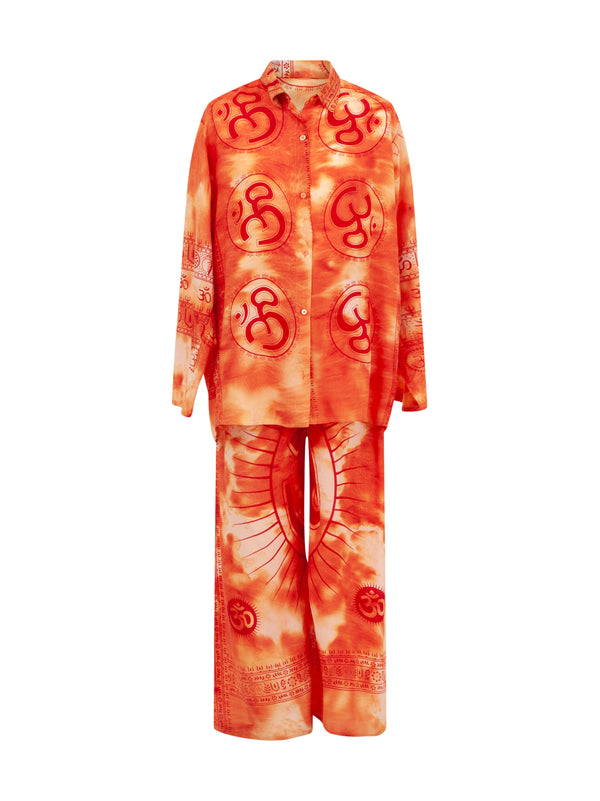 Mantra Orange Tie Dye Cotton Set OM Collection