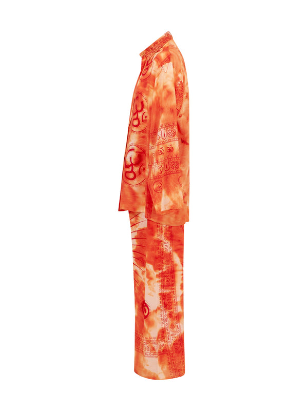 Mantra Orange Tie Dye Cotton Set OM Collection