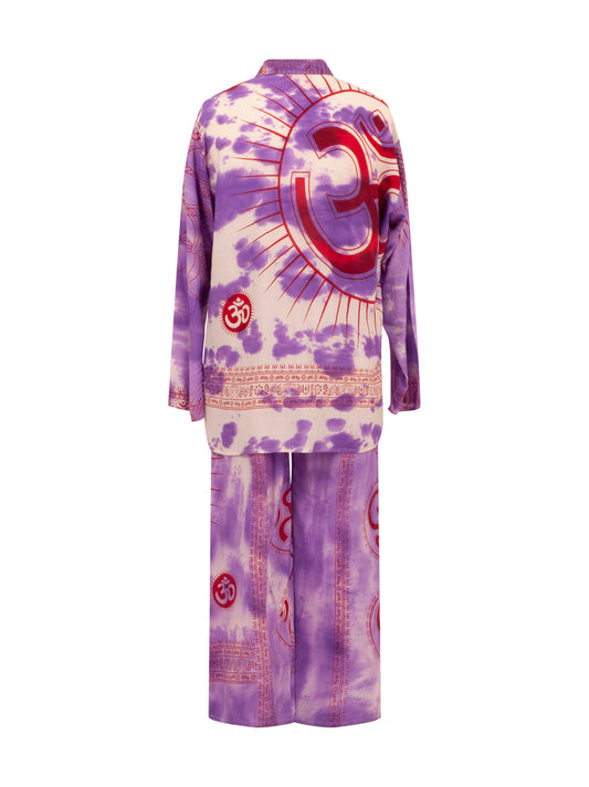 Mantra Purple Tie Dye Cotton Set OM Collection