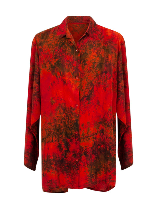 California Tie Dye Silk Set - Red