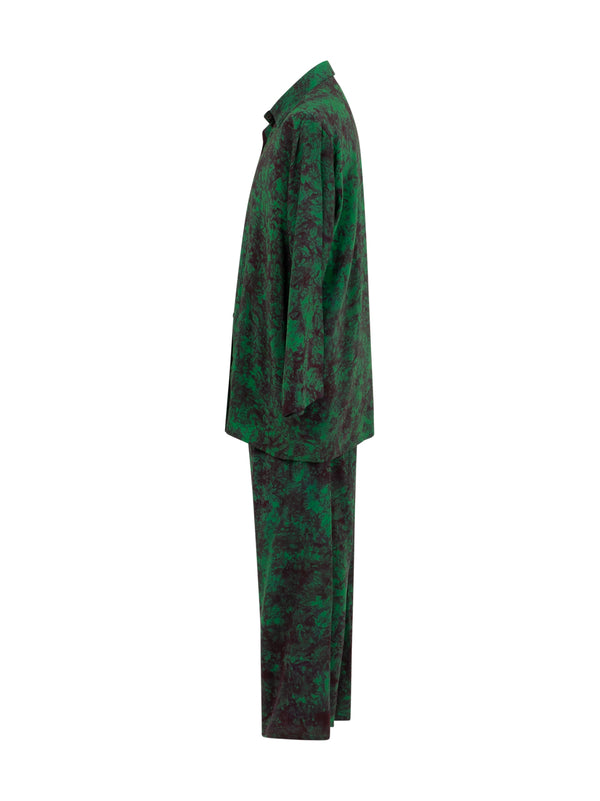 California Silk Tie Dye  Set - Emerald Green