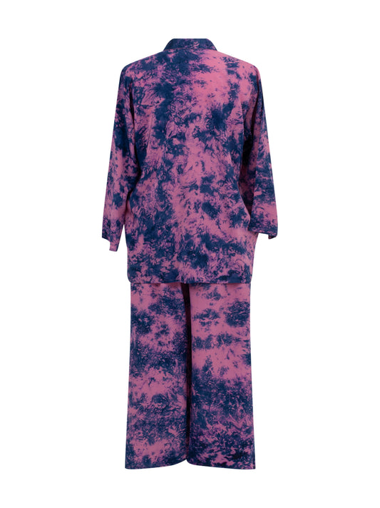 California Silk Tie Dye Set - Pink Blue