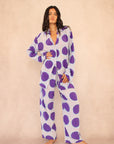 WHITE POLKA DOT SILK SET