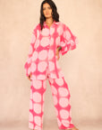 PINK POLKA DOT SILK SET