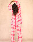 PINK POLKA DOT SILK SET