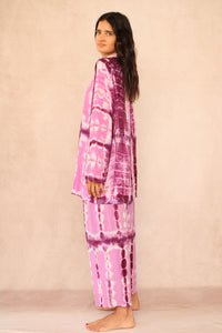 SHIBORI SILK SET PEONY PINK