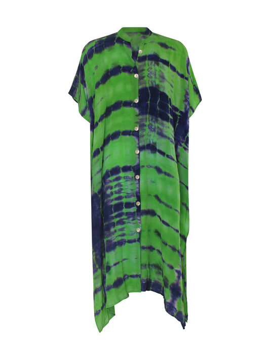 SHIBORI SILK KAFTAN DRESS