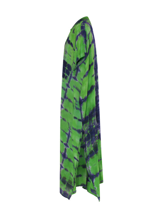 SHIBORI SILK KAFTAN DRESS