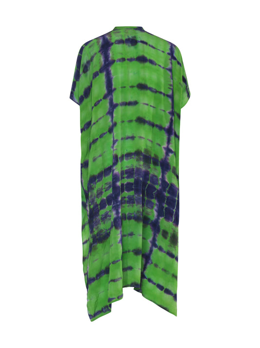 SHIBORI SILK KAFTAN DRESS