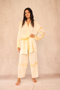 SHIBORI SILK SET SUNFLOWER WHITE