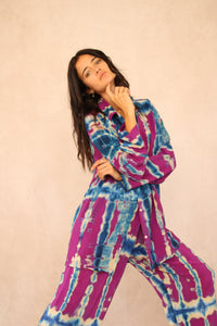 SHIBORI SILK SET MULBERRY PINK