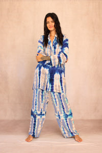 SHIBORI SILK SET ICE BLUE