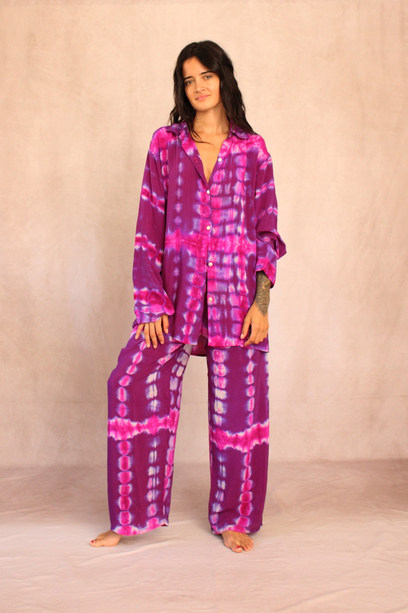 SHIBORI SILK SET PINK ROSE – Sunchasers