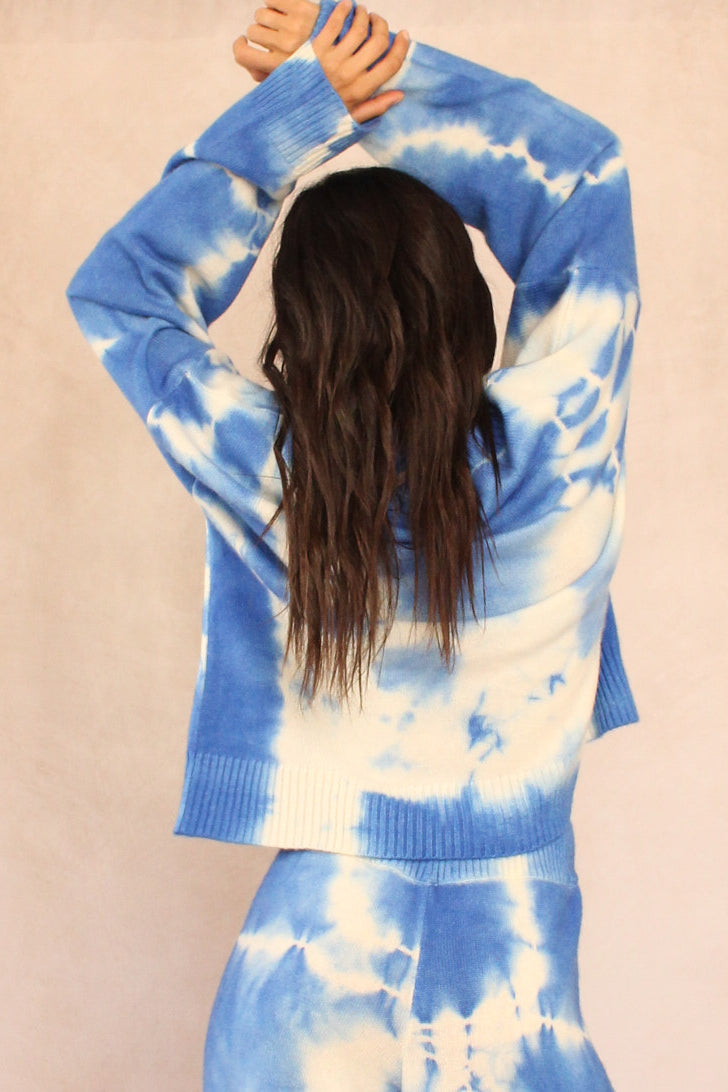 Blue Ocean cashmere tie dye sweater, back