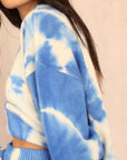 Blue Ocean cashmere tie dye sweater, detail