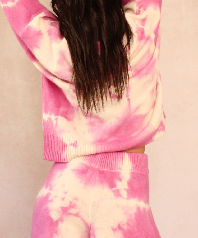 Pink Lily cashmere tie dye sweater, back