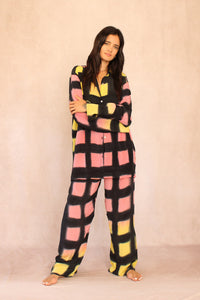 Square Graphic Silk Set Black