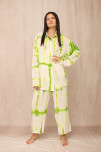 SHIBORI SILK SET NEON GREEN