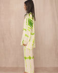 SHIBORI SILK SET NEON GREEN